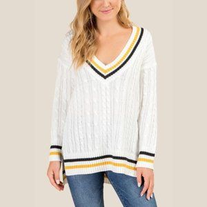 Women's Boyfriend Varsity Cable Knit Sweater